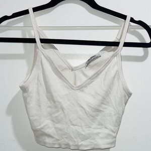 Zara Strap Cropped Tank Top in White